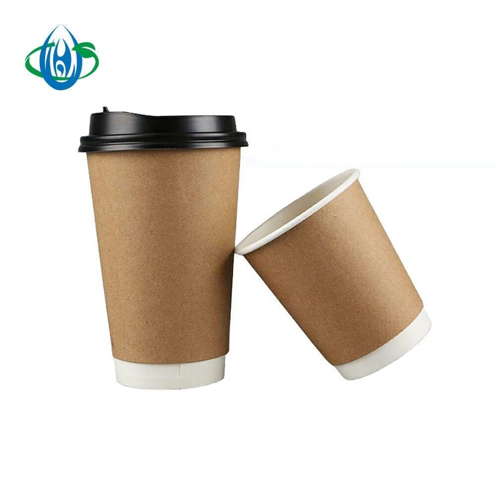 Double wall paper cup with PE coating for hot beverages