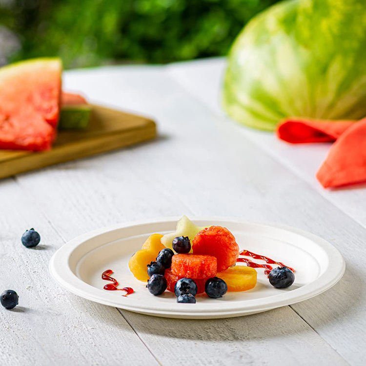 Microwave and Oven Safe Paper Plates - Heat Resistant up to 220C for Ready Meals and Bakery